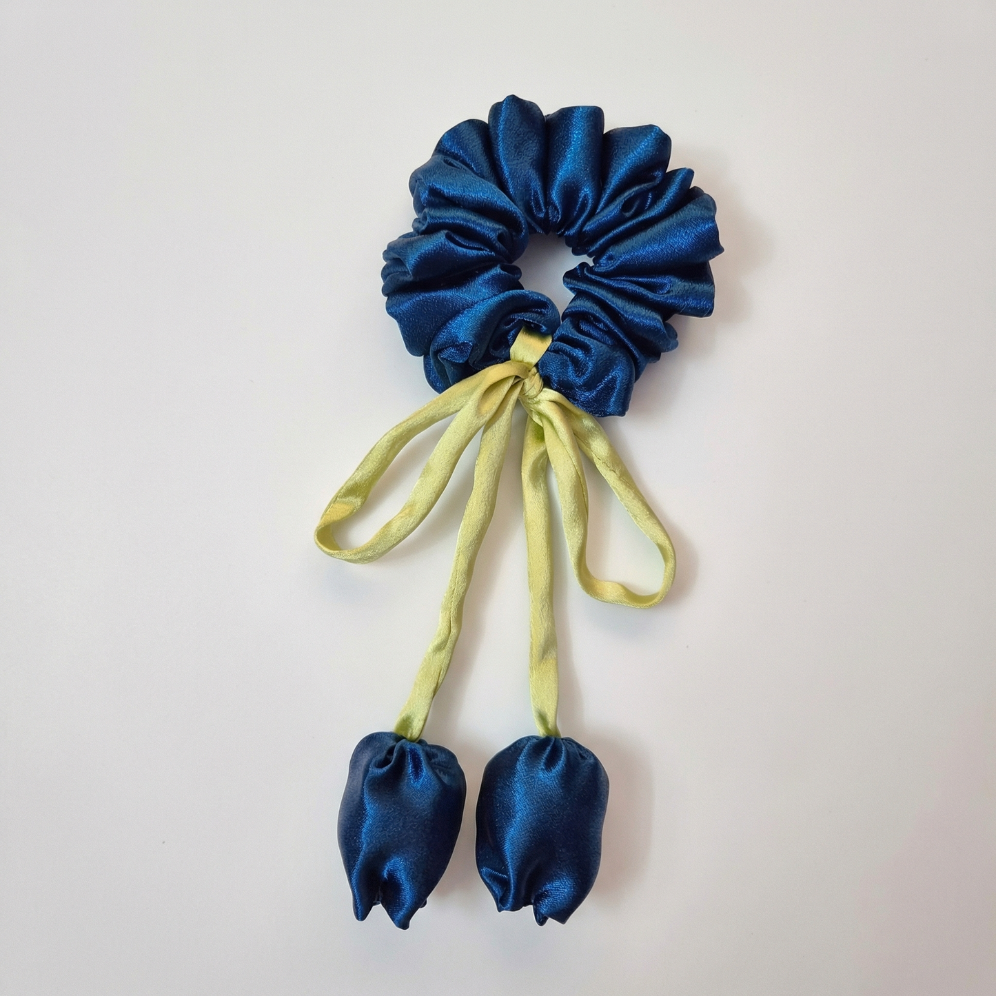 PEACOCK BLUE TULIP SCRUNCHIE