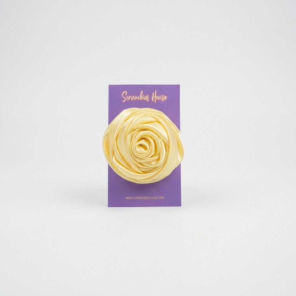 LEMON YELLOW ROSE CLIP