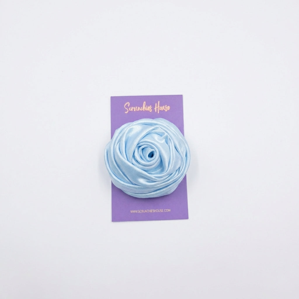 PASTEL BLUE ROSE CLIP