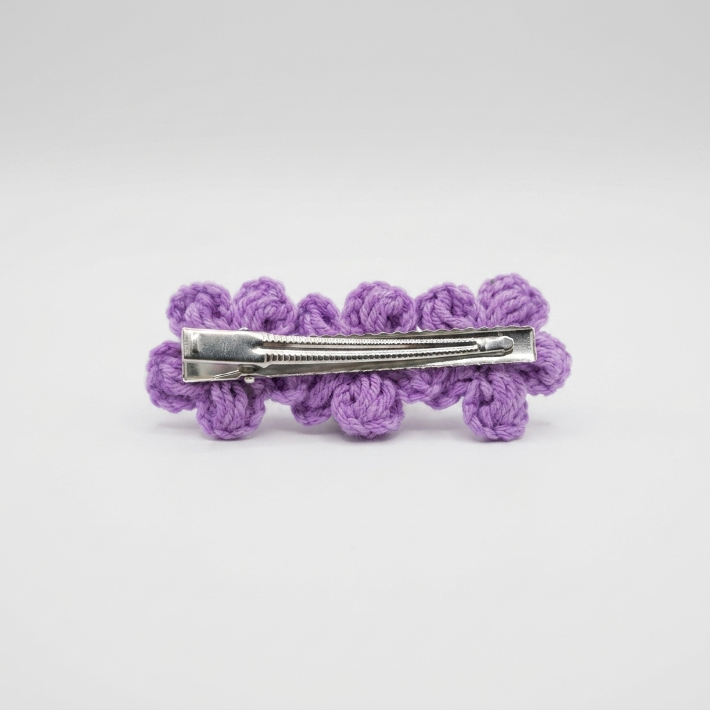Lilac Floral Crochet clip