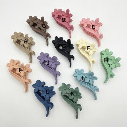FLOWER LONG MATTE CLAW CLIP