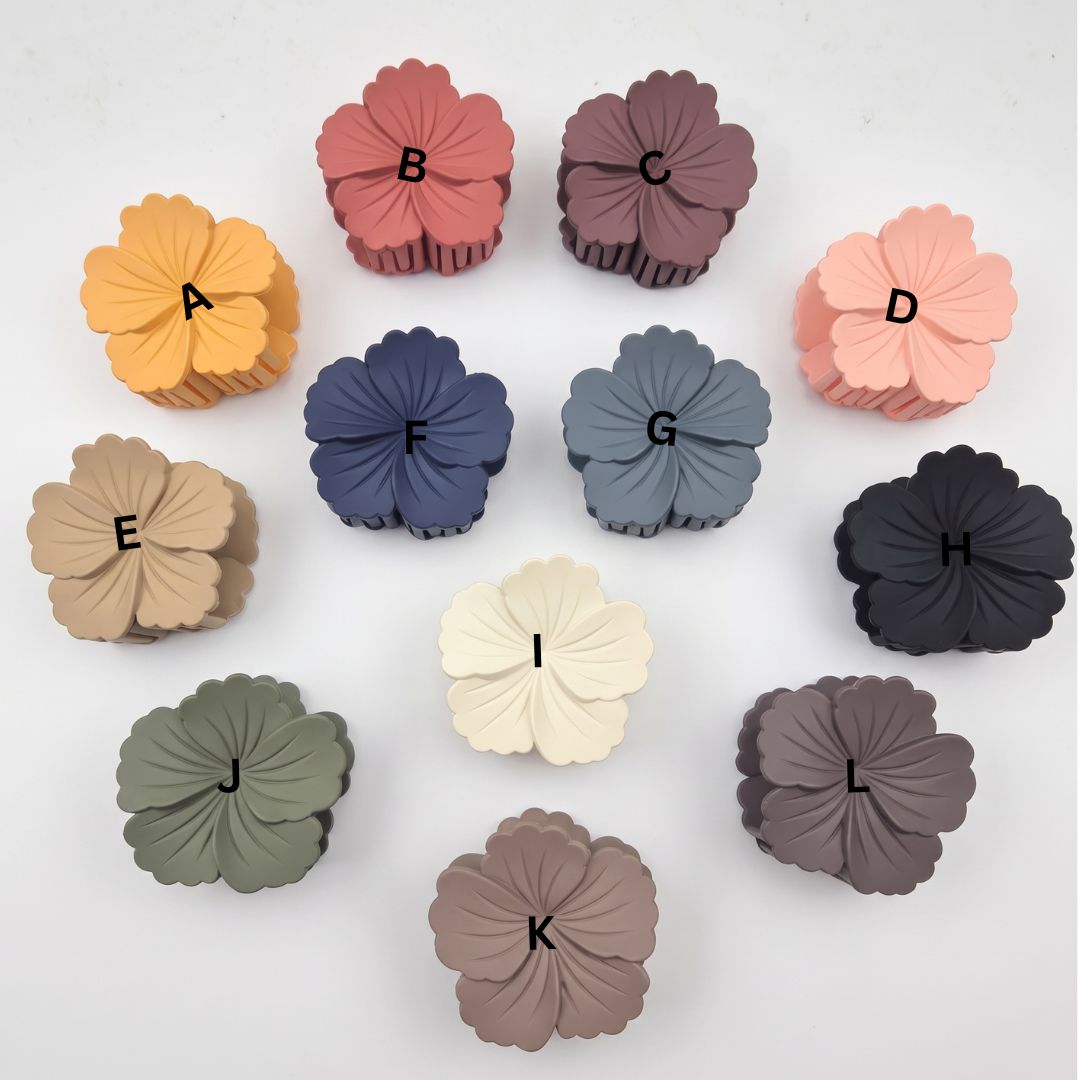 HIBISCUS MATTE FLOWER CLAW CLIP