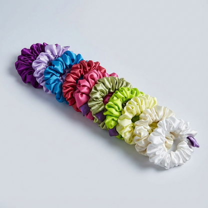 SKINNY SCRUNCHIES SET OF 10