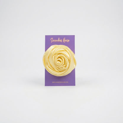LEMON YELLOW ROSE CLIP