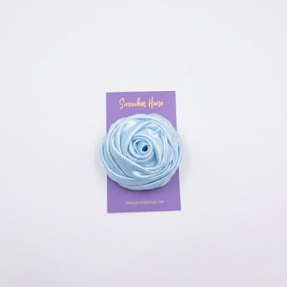 PASTEL BLUE ROSE CLIP