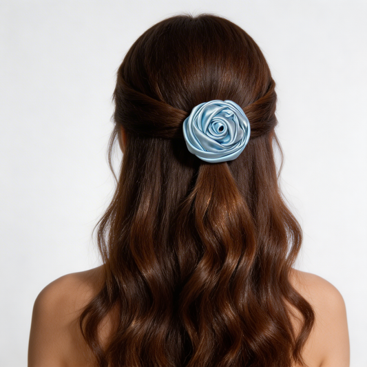 PASTEL BLUE ROSE CLIP