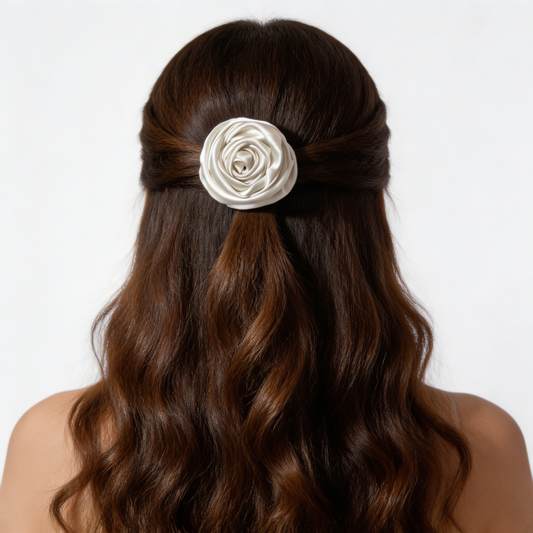 WHITE ROSE CLIP