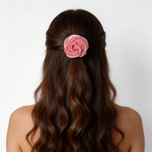 BABY PINK ROSE CLIP