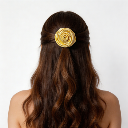 LEMON YELLOW ROSE CLIP