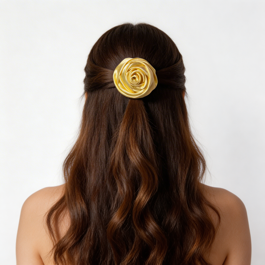 LEMON YELLOW ROSE CLIP