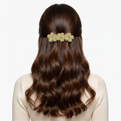 Lemon Yellow Floral Crochet clip