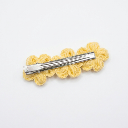 Lemon Yellow Floral Crochet clip