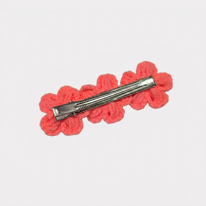 Orange Floral Crochet clip