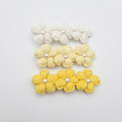 Yellows Floral Crochet clip ( Set of 3 )