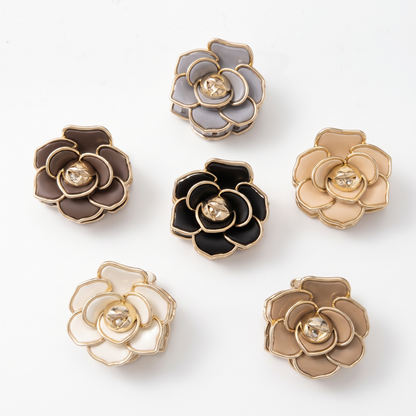 METALLIC ROSE CLAW CLIP